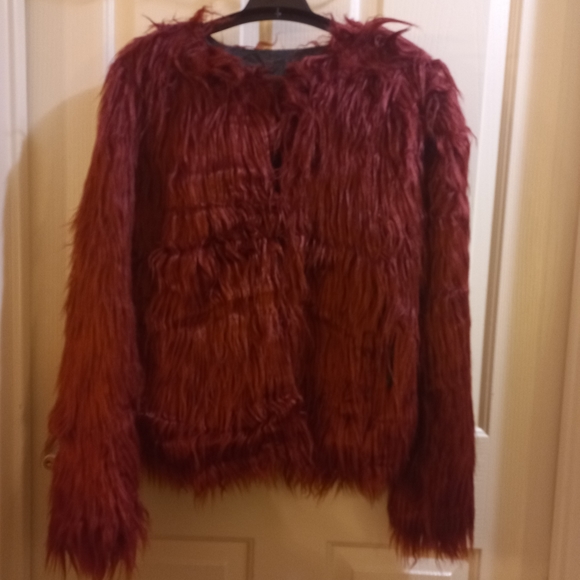unbranded Jackets & Blazers - Red wine faux fur